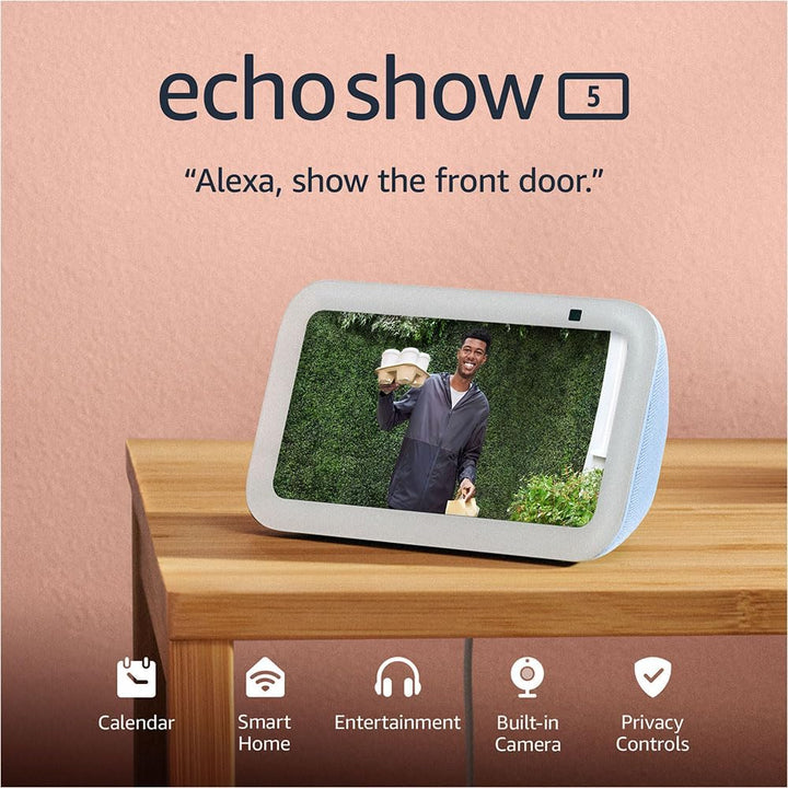 Echo Show 5, Smart Display with 2X the Bass and Clearer Sound, Charcoal