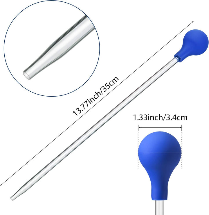 2 Sets Long Pipette for Fish Tank Coral Food Feeder Long Syringe Aquarium Coral Feeding Tube for Marine Fish Reef Aquatic Plant Spider Snake Lizard(Blue)