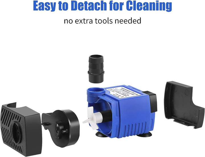 Small Fountain Pump, 80 GPH Mini Submersible Water Pump with 3.3 Ft Tubing, for Aquarium Fish Tank, Pet Water Fountain, Hydroponics, Pond Waterfall