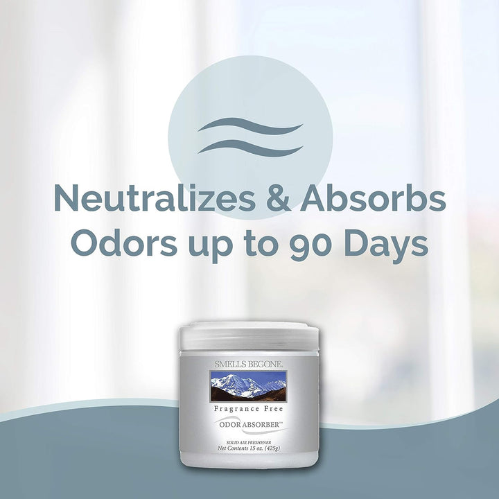 Air Freshener Odor Absorber Gel - 15 Oz, Pack of 2 - Absorbs and Eliminates Odor in Pet Areas, Bathrooms, Cars, & Boats - Made with Essential Oils - Fragrance Free