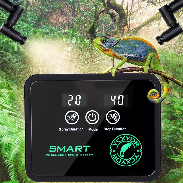 Reptile Humidifiers Smart Misting System, Reptile Mister Automatic with Timer, Terrariums Humidifier with 360°Adjustable Misting Nozzles, Spray Kit for Rainforest Plants Amphibian
