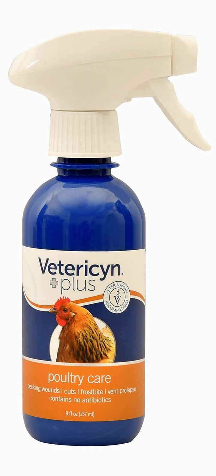plus Poultry Care Spray | Healing Aid and Skin Repair for Chicken Wounds, Pecking Injuries, Bumblefoot, Vent Prolapses, and More. 8 Ounces
