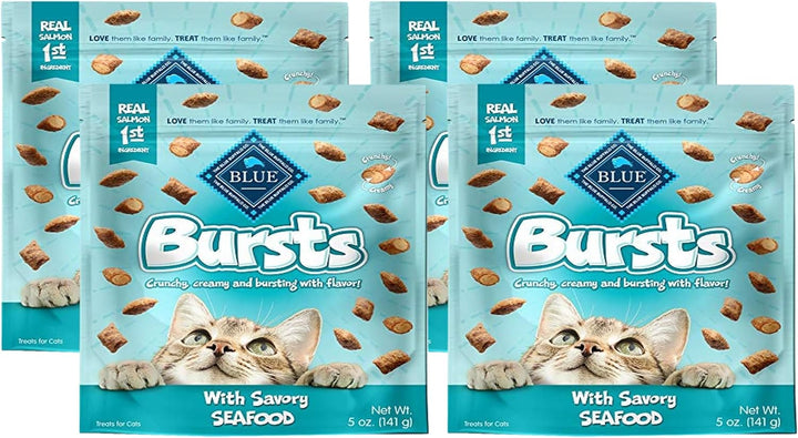 Bursts Crunchy & Creamy Cat Treats, Great for Training, Paw-Lickin' Chicken, 5-Oz Bag