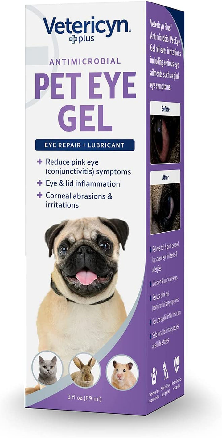 plus Pet Eye Gel | Dog and Cat Eye Ointment Alternative to Lubricate and Relieve Eye Irritations and Abrasions, Reduce Symptoms of Pink Eye in Dogs and Cats. 3 Ounces