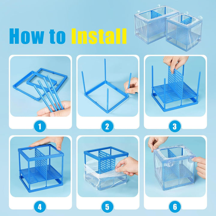 Fish Tank Breeder Small Mesh Net Fry Saver Aquarium Spawn Hatchery Isolation with Suction Cups Hatchery Incubator for Shrimp Betta