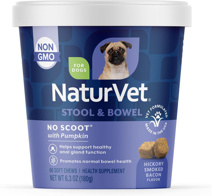 - No Scoot for Dogs - 60 Soft Chews - plus Pumpkin - Supports Healthy Anal Gland & Bowel Function - Enhanced with Beet Pulp & Psyllium Husk