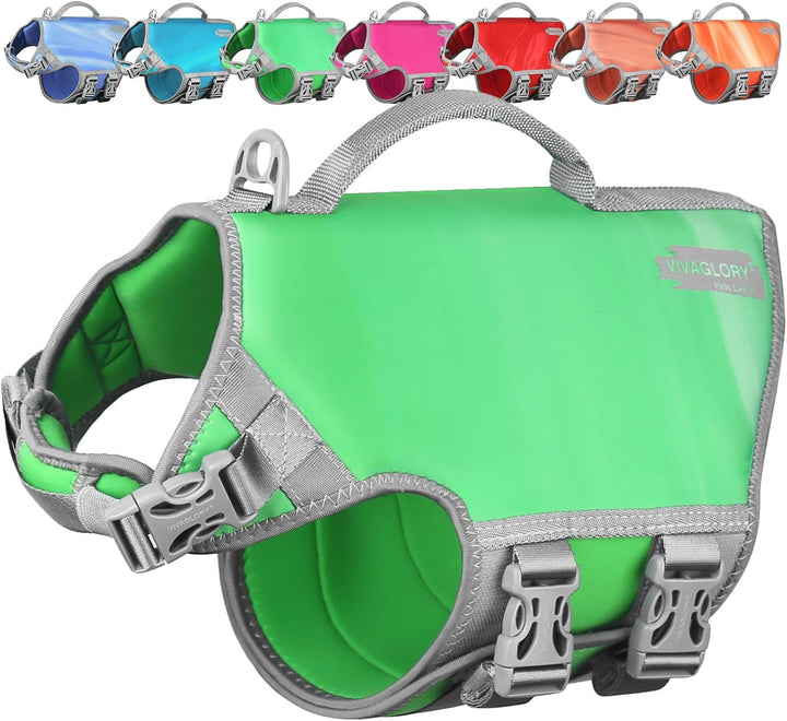 Neoprene Dog Life Vest, Dog Life Jacket for Swimming & Boating, Lightweight & Buoyancy for Puppy Doggy, Swimming Vest with Handle, XS, Raspberry Pink