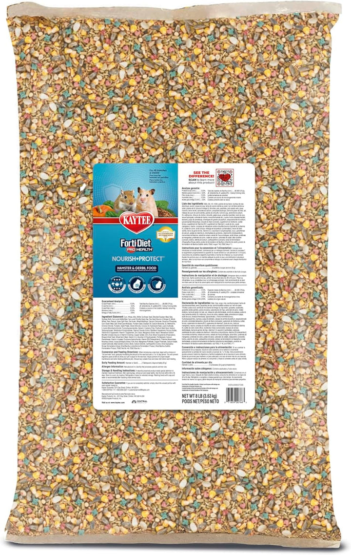 Forti-Diet Pro Health Nourish+Protect Hamster and Gerbil Food, Comprehensive Nutrition Backed by Science, Digestive Health, Immune Support, 3 Pounds