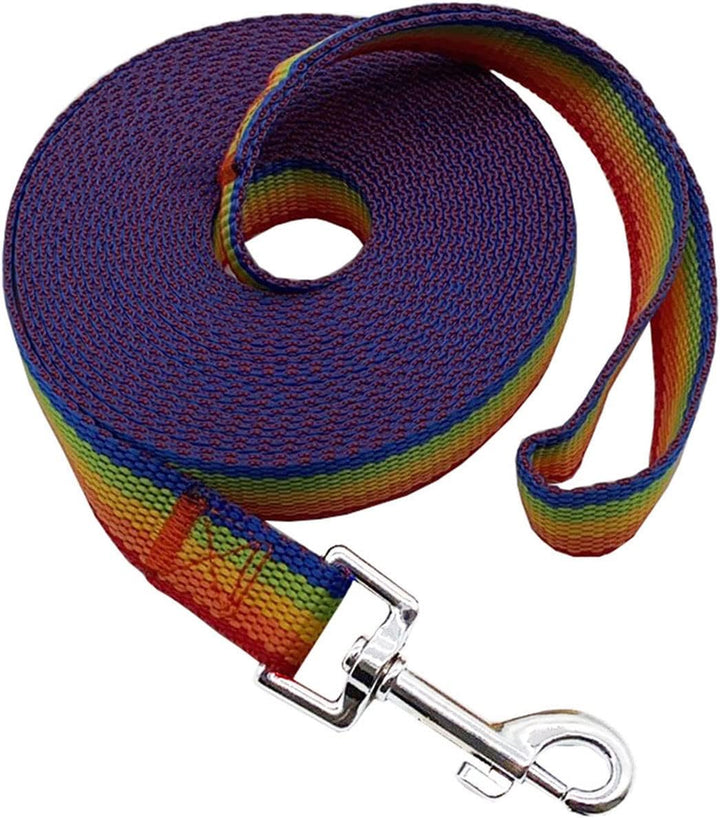 Nylon Training Dog Leash for Small Medium Large Dogs, 15Ft 20Ft 30Ft 50Ft Long Puppy Lead for Obedience Recall Training, Camping (20Ft, Black)