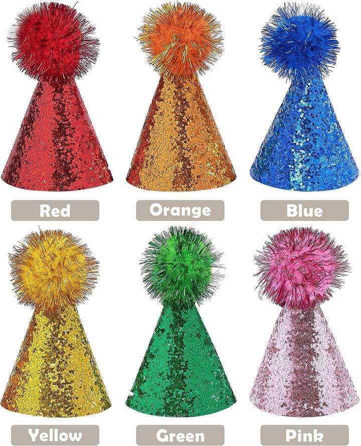 10Pcs Mini Small Dog Hats Cat Birthday Party Hat Rabbit Hats for Holiday Wedding Puppies Kittens Costume Accessories