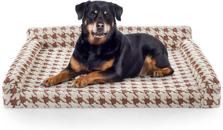 Orthopedic Dog Beds Large Sized Dog, XL Washable Memory Foam Pet Couch Bed with Removable Washable Cover, Non-Slip Bottom with Bolster Sides, Grey