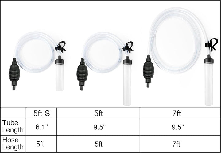 5Ft Aquarium Siphon Vacuum Cleaner for Fish Tank Cleaning Gravel & Sand