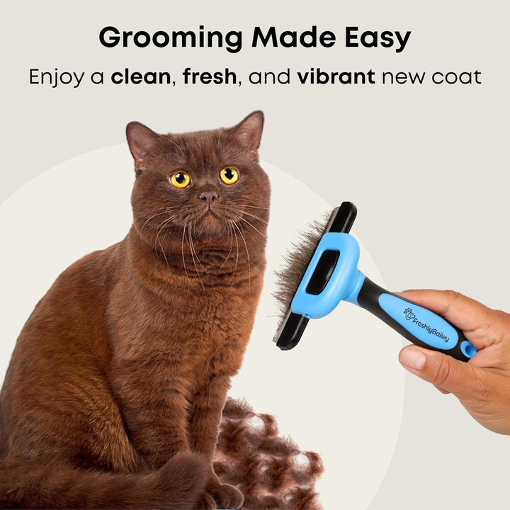 Deshedding Brush for Short Haired Dogs & Cats - Cat and Dog Brush for Shedding Short Hair - Highly Effective Deshedder Grooming Comb
