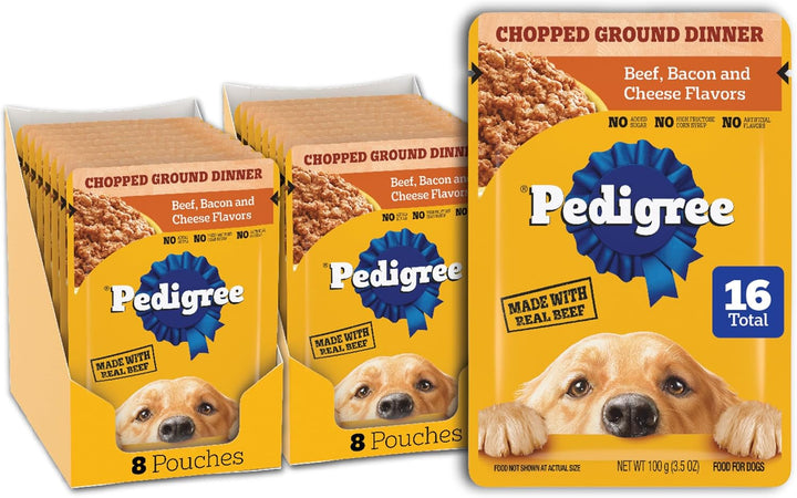 Chopped Ground Dinner Adult Soft Wet Dog Food 30-Count Variety Pack, 3.5 Oz Pouches