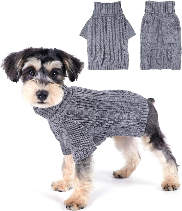 Winter Dog Clothes for Small Dogs Turtleneck Dog Sweaters Dog Knitted Warm Sweater Puppy Cold Weather Clothes Small Dog Pullover Sweater Fall Doggie Outfits Cat Apparel (Small)