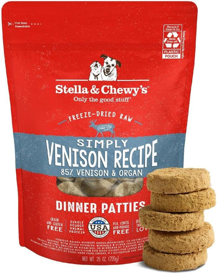 Freeze-Dried Raw Dinner Patties - Beef Recipe - High Protein Grain-Free Puppy & Dog Food - Perfect for Picky Eaters - 25 Oz