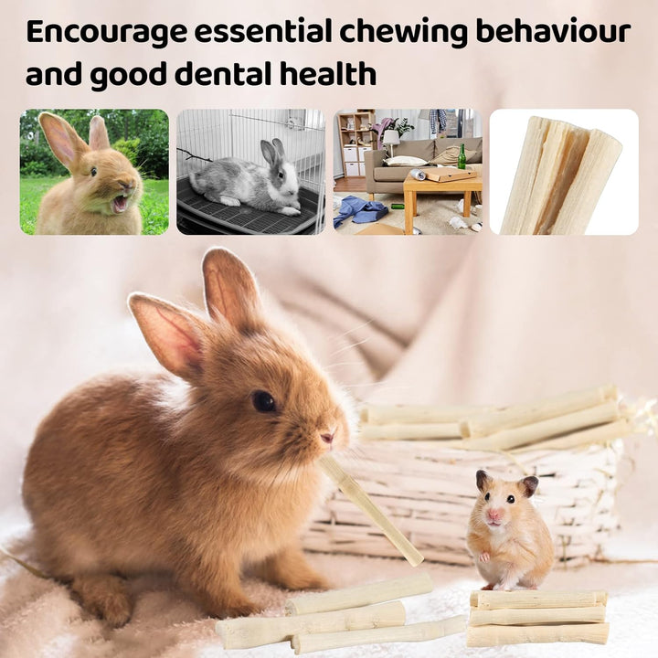 240G  Chew-Sticks - Natural Rabbit Bamboo Sticks Small Animal Chew Toy Bunny Molar Treats Atural Teeth Grinding Toys for Squirrel Guinea Pigs Chinchilla