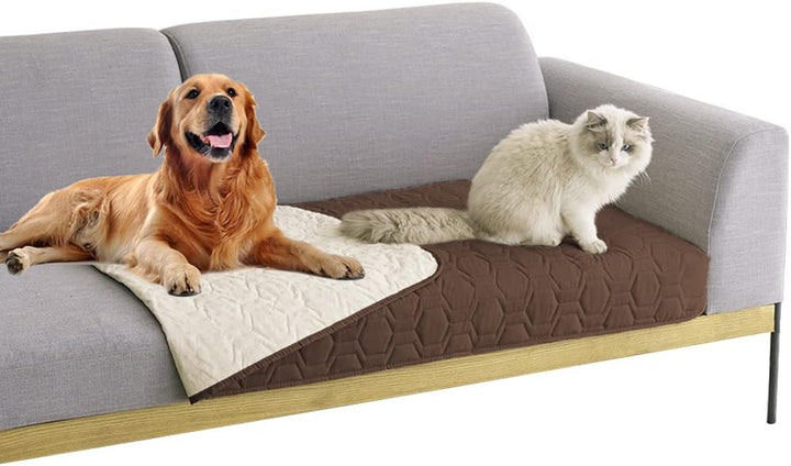 Waterproof and Anti-Slip Dog Bed Cover and Pet Blanket Sofa Pet Bed Mat ，Car Incontinence Mattress Protectors Furniture Couch Cover for Most Cats Dogs, Pets（52X82-Ivory）