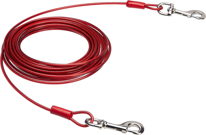 Tie-Out Cable for Dogs up to 90 Lbs, 25 Feet, White
