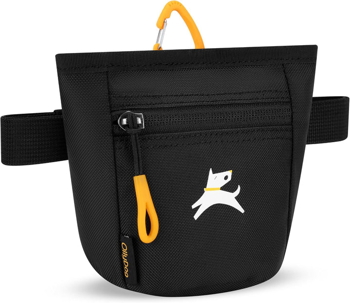 Goodie Treat Bag, Dog Treat Pouch, Waist Belt Clip for Hands-Free Training, Magnetic Closure, Dog Training and Behavior Aids, Three Ways to Wear (Raven S'25)