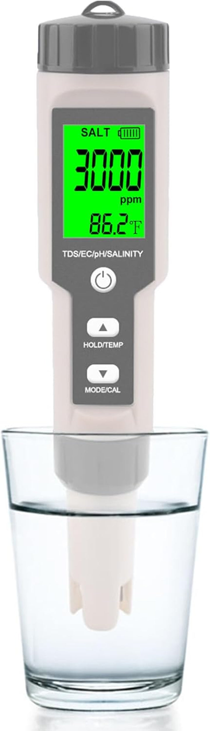 Aquarium Salt Tester -Pool Salt Tester, Versatile 5 In1 Salinity, PH, TDS, EC, and Temperature Meter, Digital Salinity Tester for Saltwater Aquarium, Accurate Salinity Meter,Green