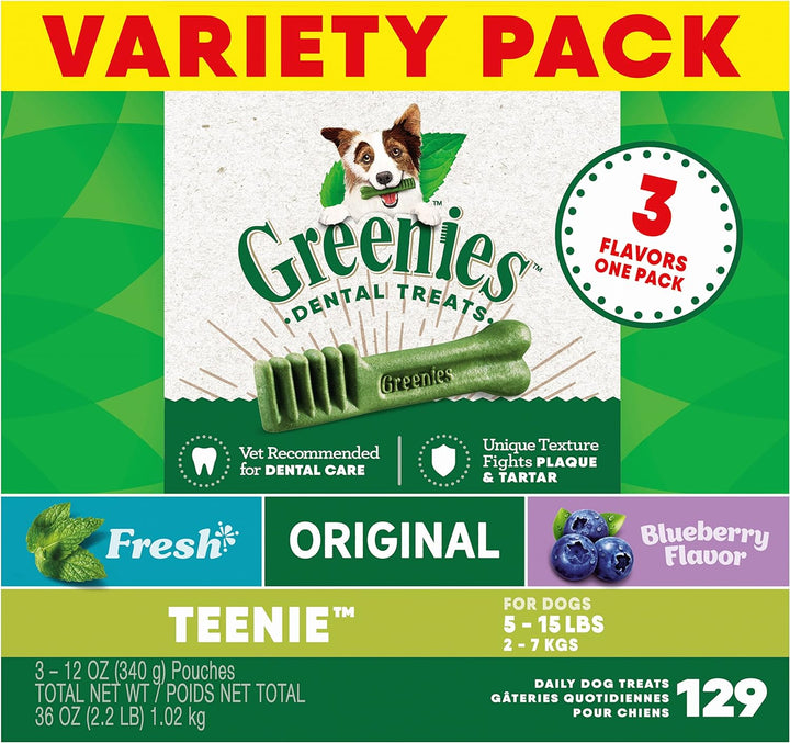 Teenie Dental Dog Treats, Mint Fresh Flavor, 12 Oz. Pack (43 Treats)