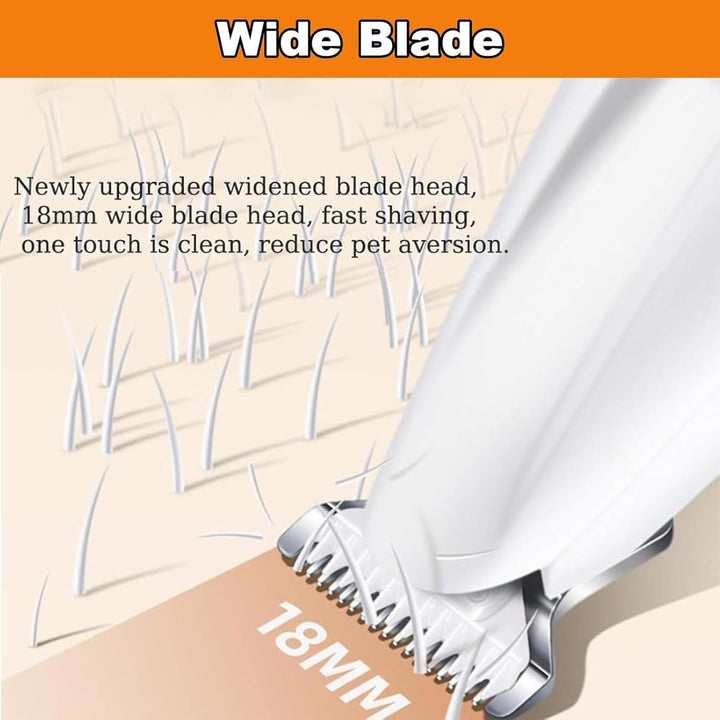 2025 New Belvedir Cat Paw Grooming Trimmer Quiet, Waterproof Rechargeable Cats Shaver for Matted Fur Quiet with LED Light, 2 Wide Blades (1Set)