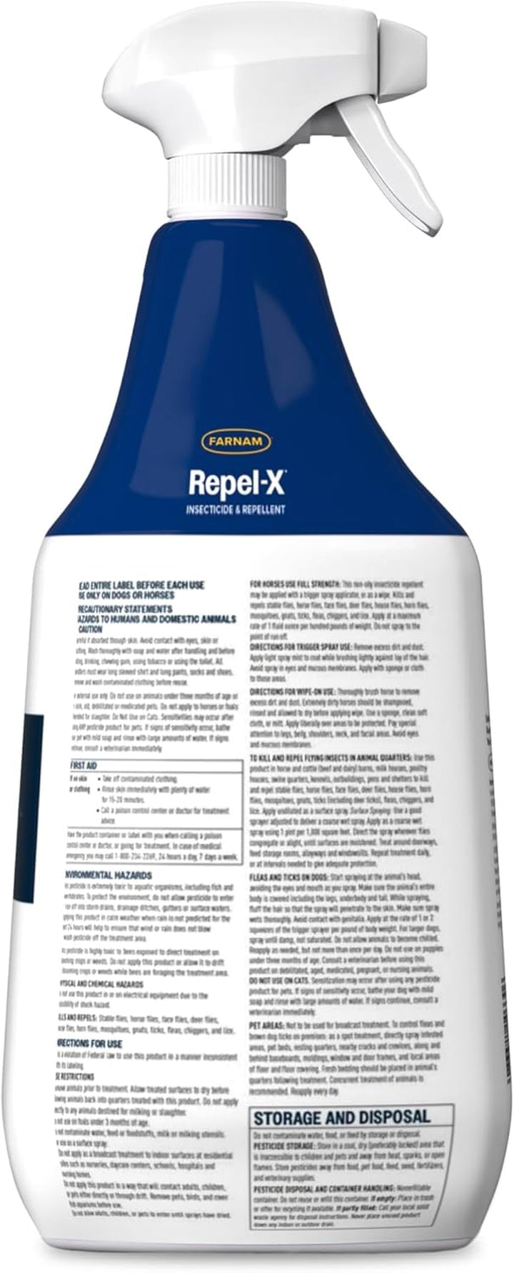 Repel-X Insecticide & Repellent Water-Based Fly Spray for Horses, Dogs and Premises, 32 Ounces