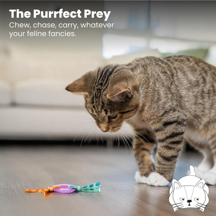 Kitty Chew Wheel, Dental Cat Toy with Catnip Oil, Teeth Cleaning, Healthy Chewing, Boredom Relief, Kicking & Batting for Kittens and Adult Cats, Purple