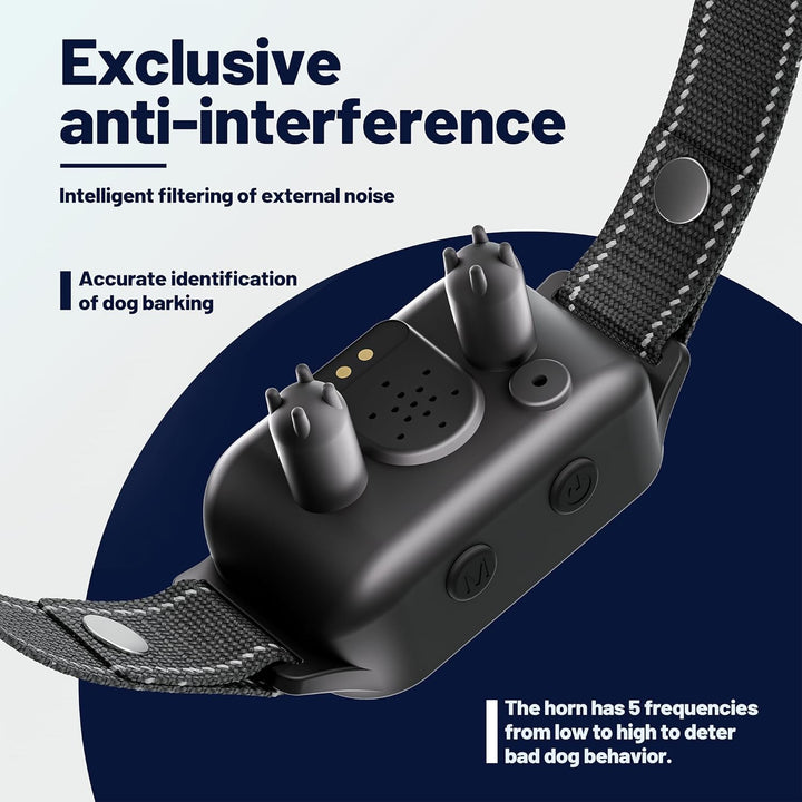 2 Pack Dog Bark Collar, anti Barking Training Collar with 7-Level Sensitivity + 5 Safety Modes, Humane Training System for Large, Medium, Small Dogs