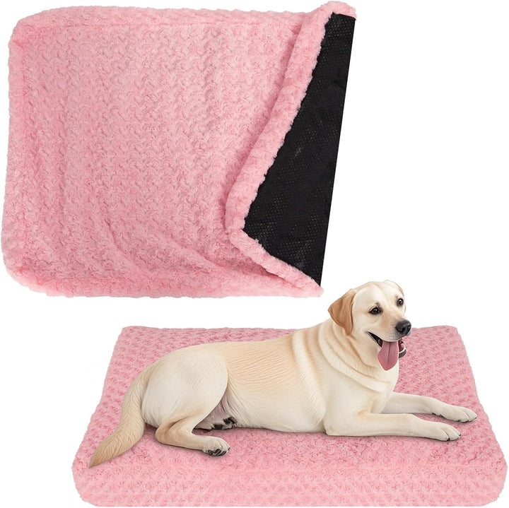 Faux Fur Dog Bed Covers – Ultra Soft Rose Velvet, Removable & Washable, Cozy & Durable,Large Pet Bed Cover Only (No Filling) – Gray, (Rose Velvet Dark Gray, 36" L X 24" W X 4" Th)