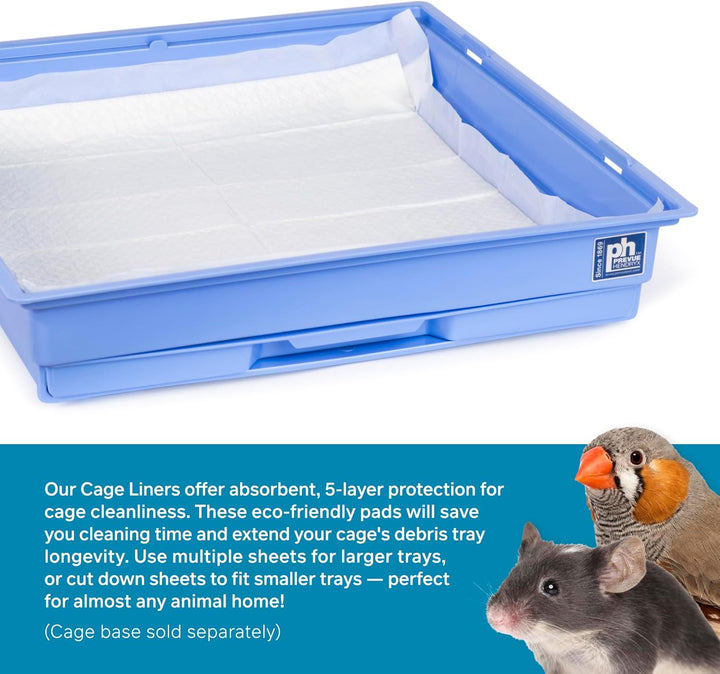 Disposable Cage Liners for Birds and Small Animals - Parrot, Parakeet, Conure, Cockatiel Cages and Hamster, Guinea Pig, Mouse Cages White 20" X 18" - 20 Liners