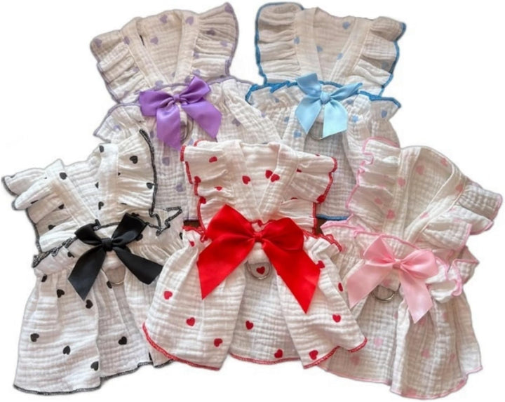 Dog Dresses, Fashion Pet Dog Clothes, Striped Mesh Puppy Dogs Princess Dresses (Pink, Small)