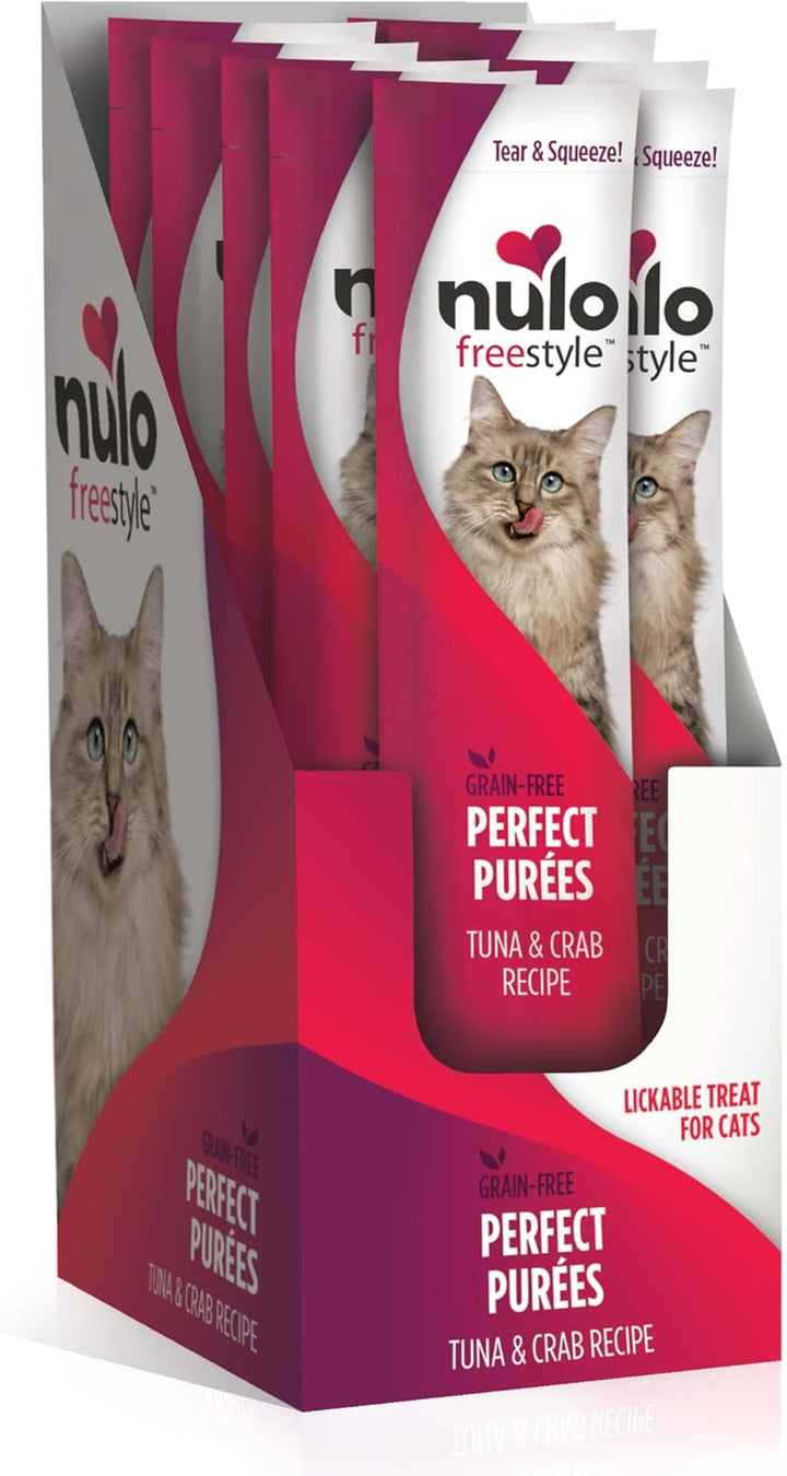 Freestyle Grain-Free Perfect Purees Premium Wet Cat Treats, Squeezable Meal Topper for Felines, High Moisture Content to Support Hydration, 0.5 Ounces in Each Lickable Wet Cat Treat Pouch