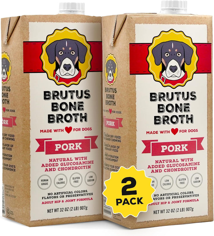 for Dogs - All Natural Bone Broth for Dogs with Chondroitin Glucosamine Turmeric -Human Grade Dog Food Toppers - Beef and Pork Bundle