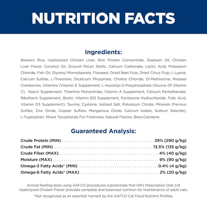 Z/D Skin/Food Sensitivities Hydrolyzed Dry Cat Food, Veterinary Diet, 8.5 Lb. Bag