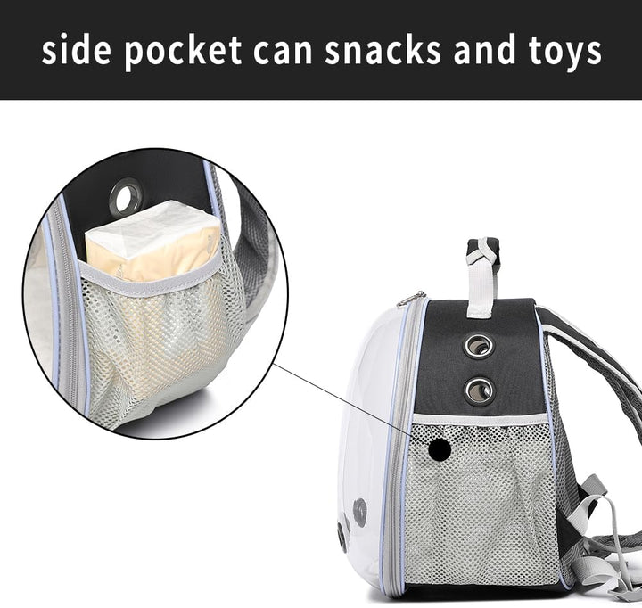 Bunny Carrier, Guinea Pig Carrier,Small Animal Carrier Backpack for Rabbit,Bearded Dragon, Lizard,Hamster,Kitten. Breathable Pet Travel Cage Bag Perfect for Vet Visits & Outdoor Adventures (Black)