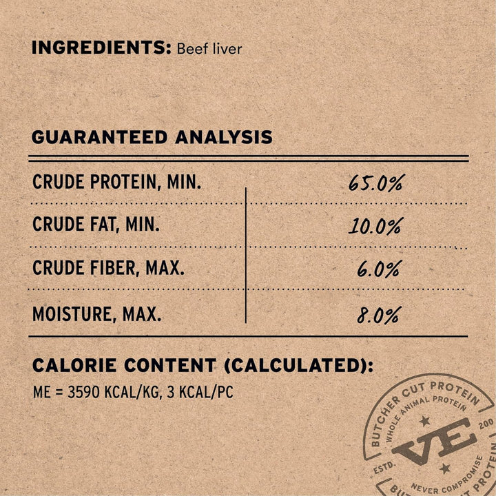 Beef Liver Dog Treats, 2.1 Oz | Freeze-Dried Raw | Single Ingredient | Premium Quality High Protein Training Treats | Grain Free, Gluten Free, Filler Free