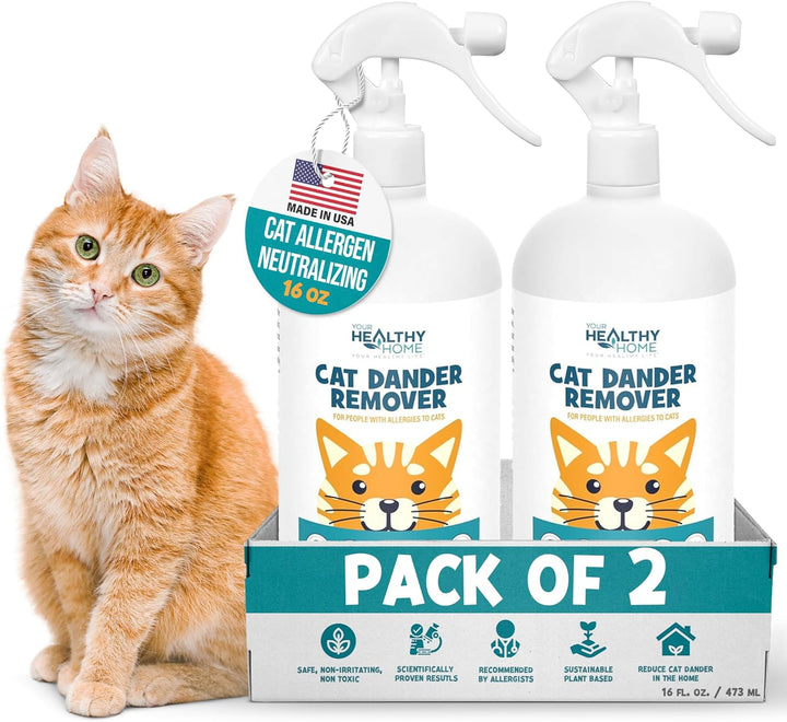 Cat Dander Remover Aloe Vera Free- Pet Dander Allergy Reducer Relief Dry Skin Spray for Cats and Humans| Cruelty-Free & Made in USA (1 Pack)