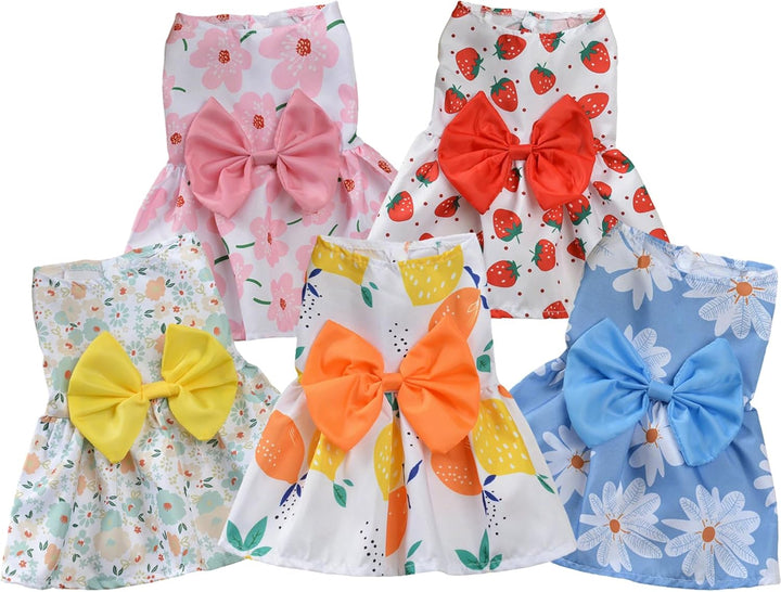 Dog Dresses, Fashion Pet Dog Clothes, Striped Mesh Puppy Dogs Princess Dresses (Pink, Small)