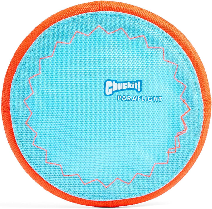Paraflight Flying Disc Dog Toy - Water Floating Flyer - Durable Nylon Construction with Soft Rubber Edges - for Medium and Large Dogs - Size Large - 9.75" L X 9.75" W - Pack of 1