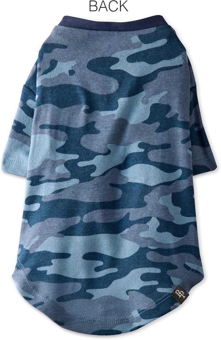 Toby II - the Perfect Tee, 3 Pack Short Sleeve Pet T-Shirt 100% Organic Cotton Tees Clothes for Small, Medium, Large Dogs​​, Navy Camo, Medium