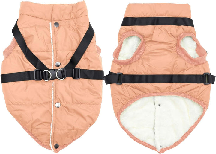 2 Layers Fleece Lined Warm Dog Jacket for Puppy Winter Cold Weather,Soft Windproof Small Dog Coat,Green S