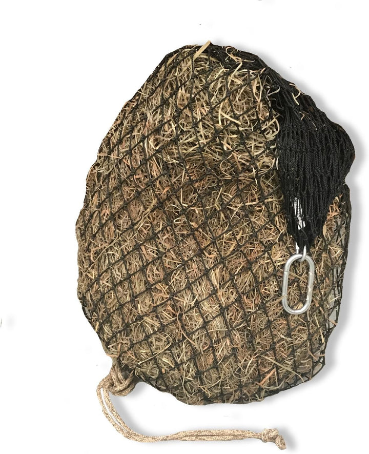 Hay Net for Horses | Slow Feed Hay Bag Feeder | Marine-Grade UV Treated Nylon | Holds 4-6 Flakes | Half Bale Net | 1 3/4" Holes | Oat Rope Color