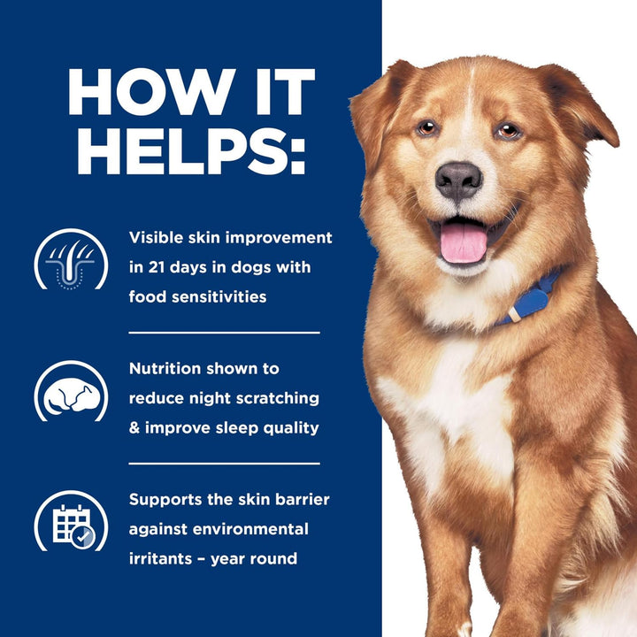 Derm Complete Skin & Food Sensitivities Dry Dog Food, Rice & Egg Recipe, Veterinary Diet, 24 Lb. Bag