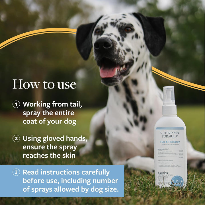Flea and Tick Spray for Dogs, 8 Oz – Easy-To-Use Dog Flea Spray, Kills on Contact, Prevents Egg & Larval Development for 14 Weeks