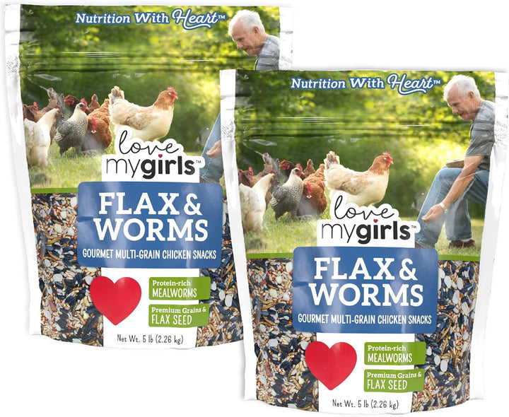 : Chicken Snacks - Veggies & Worms - 5Lb Bag - Global Harvest, Gourmet Multi-Grain Treats, Corn-Free, Nutritious & Protein Rich Mealworms