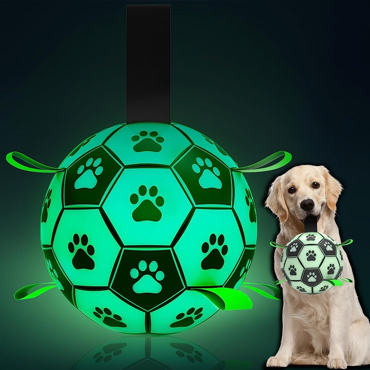 Premium Dog Toys Balls, Dog Soccer Ball with Straps, Dog Birthday Gifts, Herding Ball, Durable Balls for Small Medium Pet, Puppy Outdoor Toy, Pet Training Soccer Ball, World Cup Soccer (6 Inch)