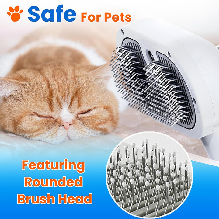Pet Steam Brush for Cat & Dog - Pets Spray Hair Removal Comb - Cats Indoor Shedding & Grooming Mist Tool - Water Steamer Brushes for Long & Short Haired Dogs - Spritz Defur Comb (White Pro)