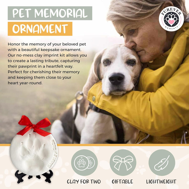 Pet Paw Print Impression Kit Makes (2) Dog Keepsake Ornaments, Inkless Paw Print Kit for Dogs (And Cats!) - Dog Paw Print Kit Keepsake, New Puppy Gift, Pawprint Keepsake Kit W/Paints & Name Stamps!